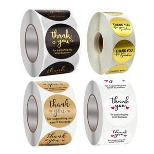 Custom Printed Logo Waterproof Adhesive Stickers and Gift Thank You Cards for Supporting Small Businesses