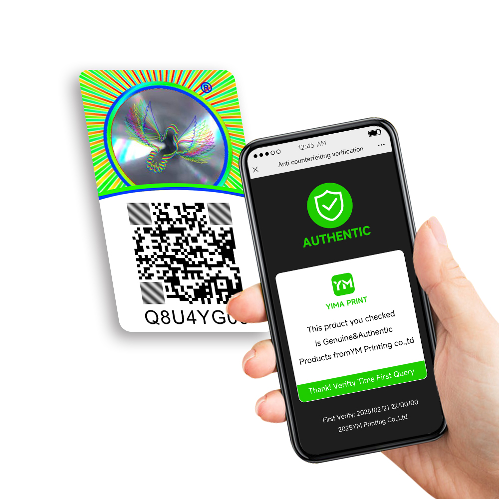 Custom Laser Security Holographic Sticker Roll Scratch off QR Code Serial Number 3d Hologram Label