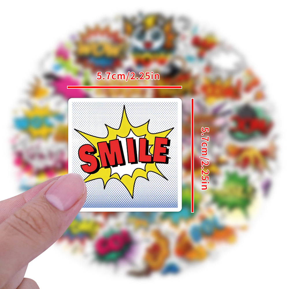 55PCS Cool trendy Amazing label Bam Pow Wow Boom sticker