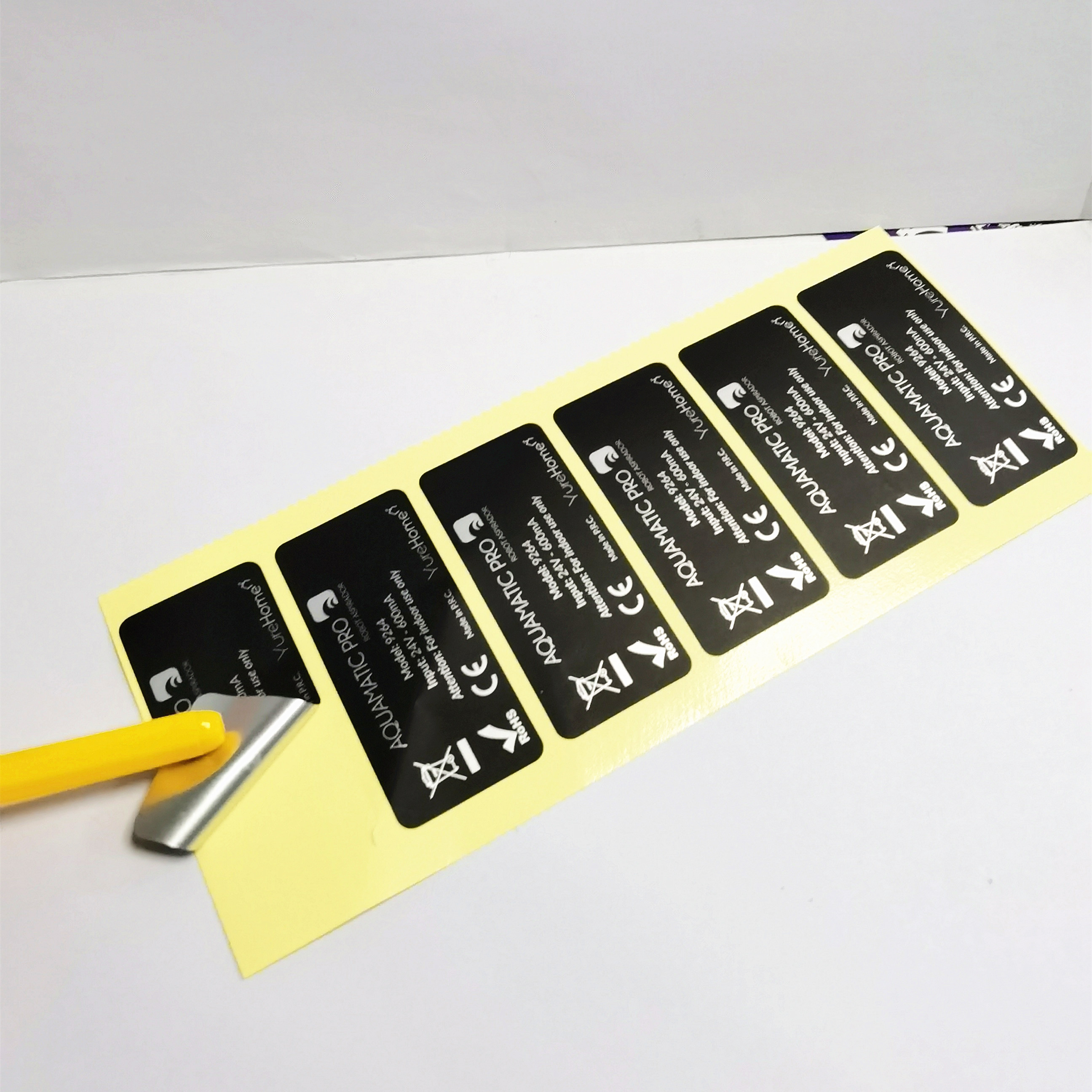 AQUAMATIC PRO CE Electronic Toothbrush Label Stickers Private Label Paper Material Permanent Adhesive Color Printing Shenzhen