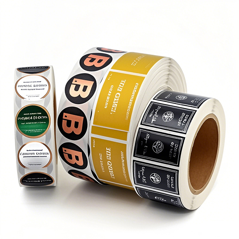 Custom Logo Label Sticker Printing Adhesive Waterproof Vinyl Paper Stickers Roll Packaging Labels Custom Stickers