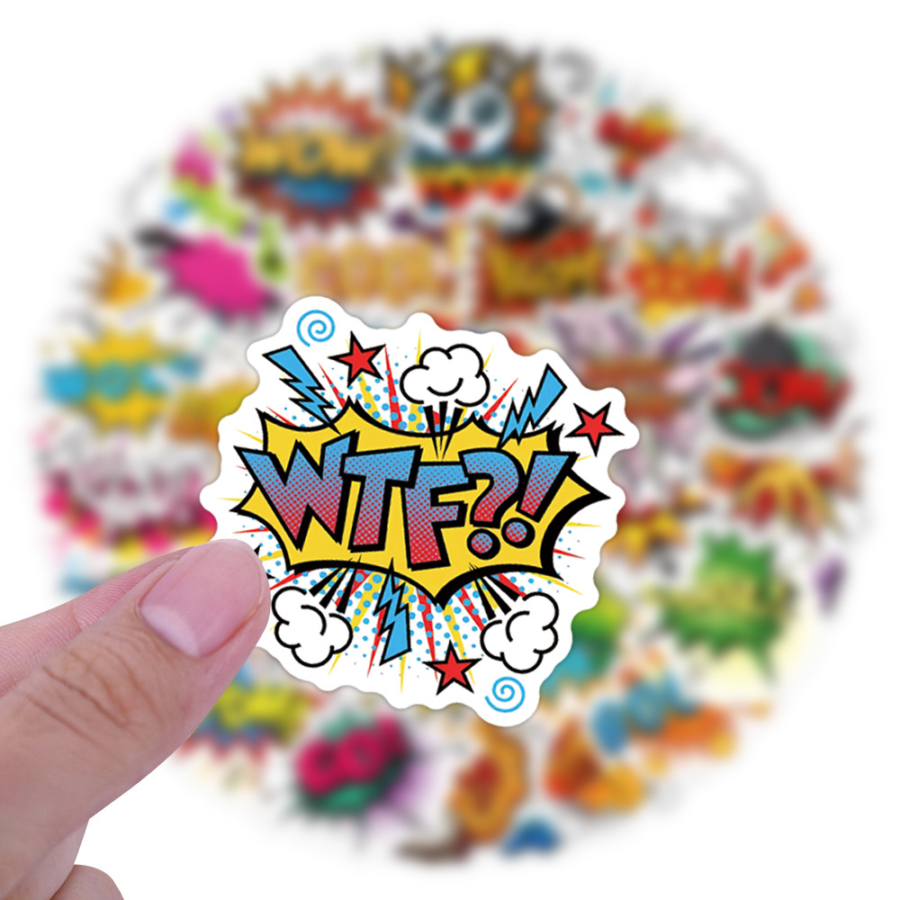 55PCS Cool trendy Amazing label Bam Pow Wow Boom sticker