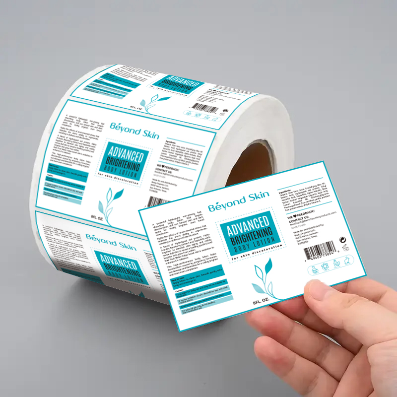 Custom Logo Label Sticker Printing Adhesive Waterproof Vinyl Paper Stickers Roll Packaging Labels Custom Stickers